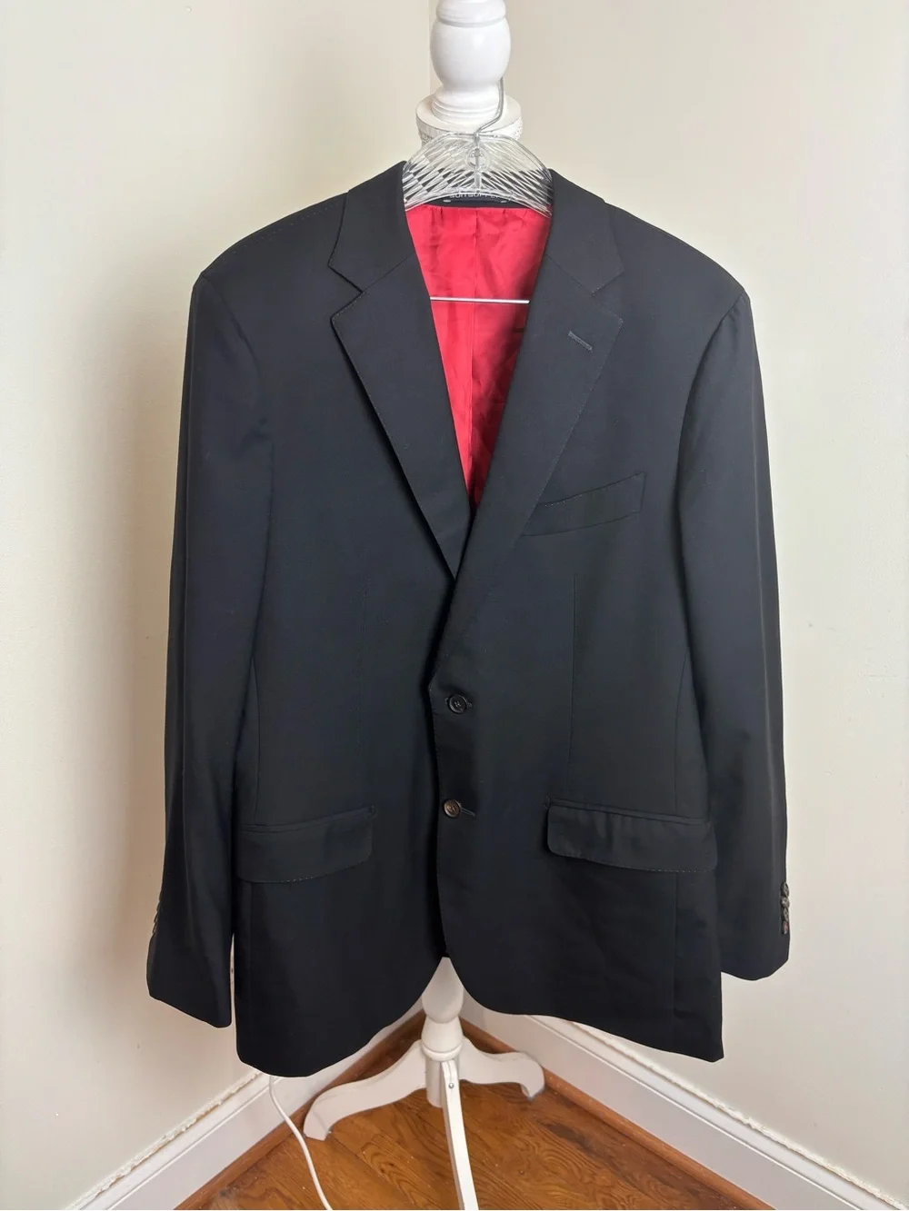 Suit Supply Vitale Barberis Canonico Wool  Black 2 Button Blazer Size 54